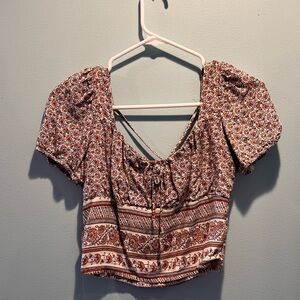 Boho Pattern Smocked Top